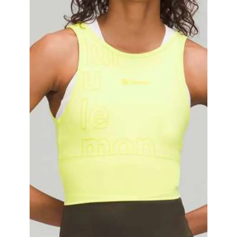 Lululemon Power Pivot Everlux Tank Top Motif Reversible White Logo 8 fit S M?